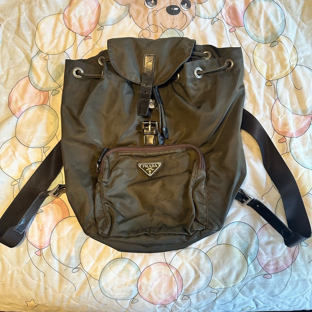 Vintage Green Prada Backpack